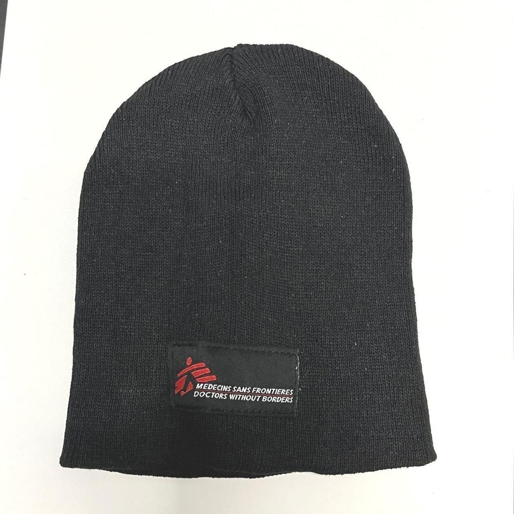 Doctors Without Borders Logo Black Beanie Hat Medecins Sans Frontieres